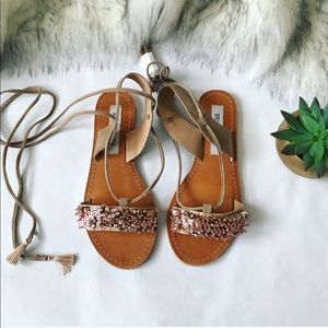 NWOT💗Steve Madden ankle wrap leather sandals💗